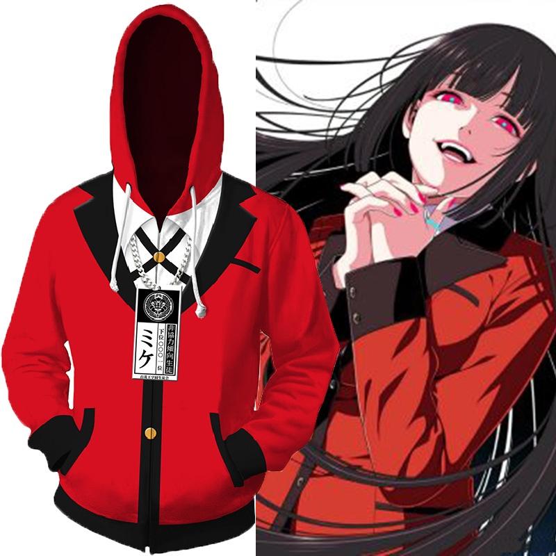 Jabami Yumeko Kakegurui Hoodie 3d Printed Hooded Sweatershirt Pullover Costume
