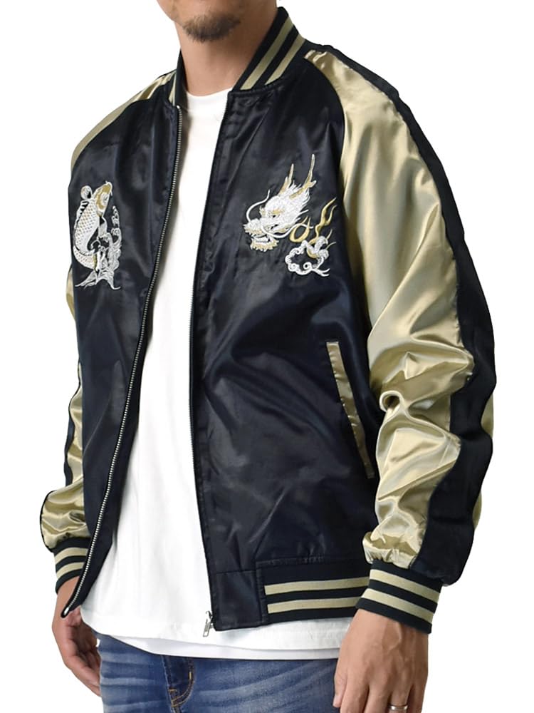 Satin Sukajan Jacket with Japanese Outerwear