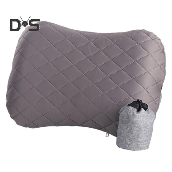 

Надувная подушка для путешествий на открытом воздухе со съемным моющимся чехлом, эргономичная, сверхлегкая, для кемпинга, пешего туризма, поддержки шеи и поясницы, для сна серый