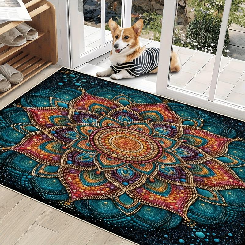 Mandala Pattern Carpet, Suitable for Living Room, Bedroom, Office, Home Decoration, Bohemian Home Decor, Artistic Pattern