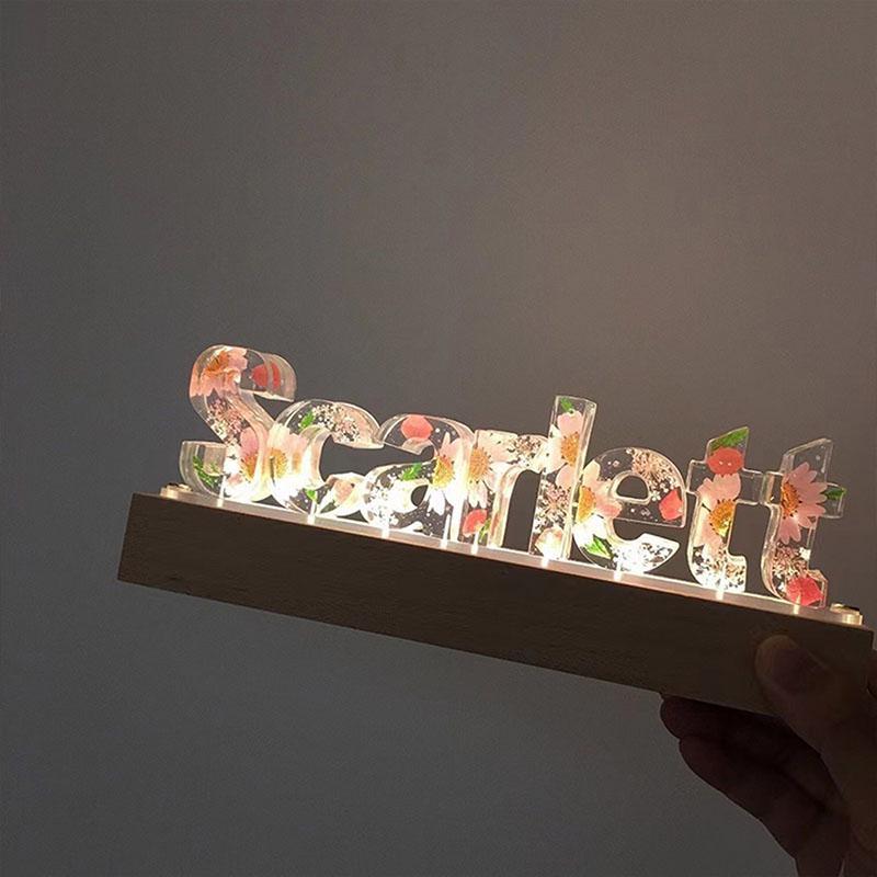 1 Stück Harz-Display-beleuchtete Basis, warmweiß/weiß/mehrfarbig, rechteckige LED-Lichtbasis aus Holz für Display, Kristallglas, Nacht-beleuchtete Basis, DIY