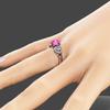 Ebay Fashion And Popular Love Shape Pink Zircon Crystal Micro-Set Ring Platinum Plated Ring Jewelry