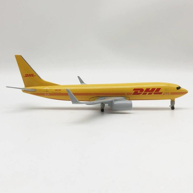DHL Airways 20cm B737 Diecast Alloy Airplane With Wheel & Stand Aircraft Model Collection Display Aviation Enthusiast Gift