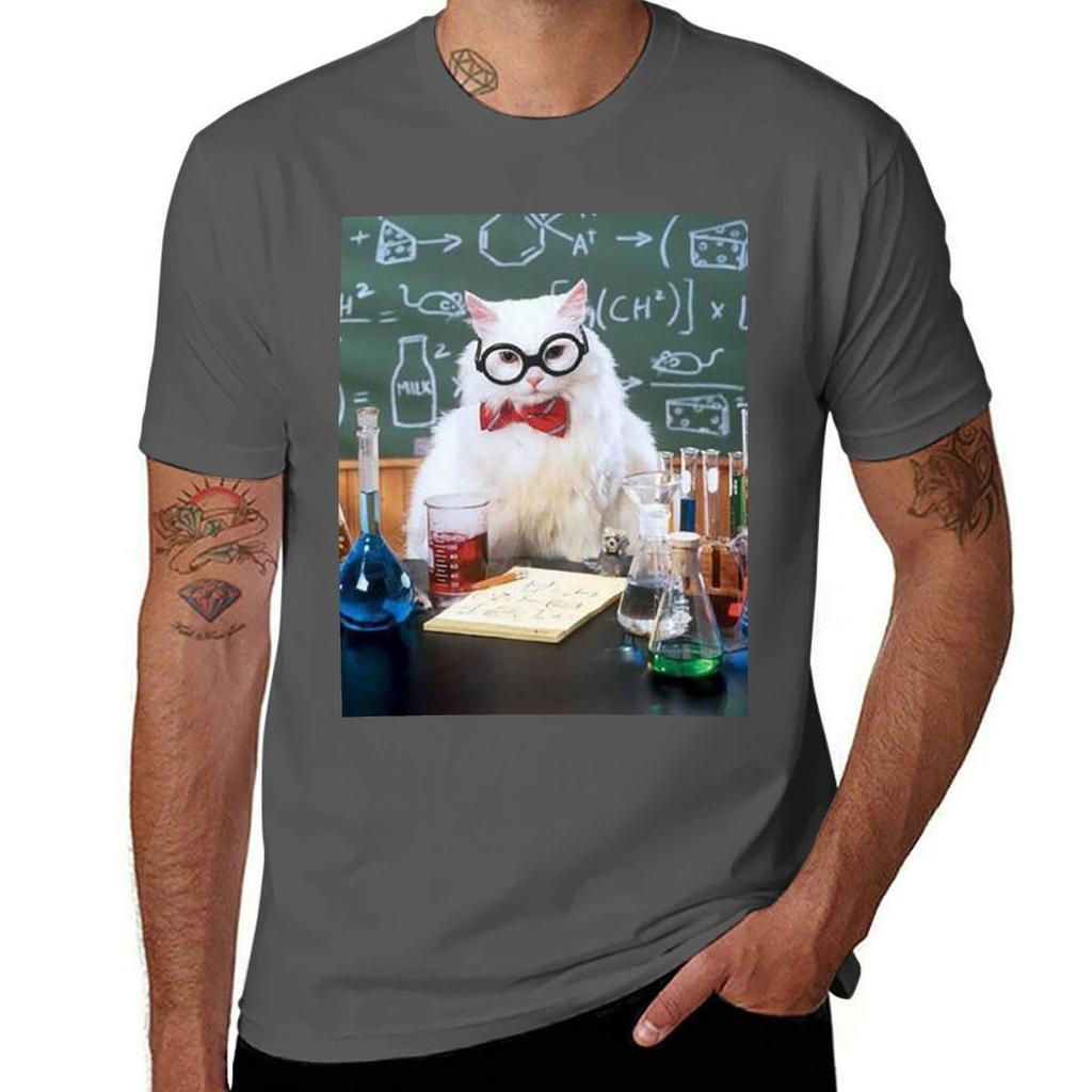 Chemistry Cat T-Shirt anime clothes oversizeds men t shirts