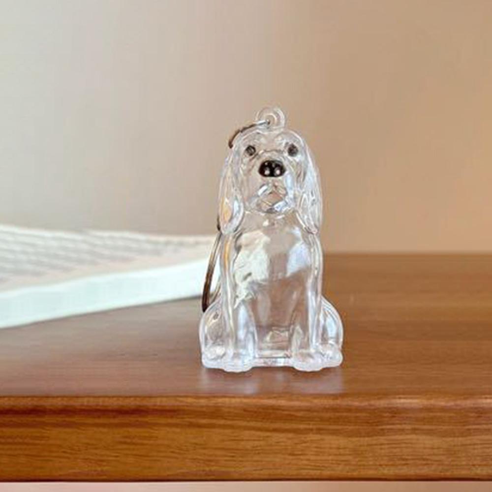 Transparent Dog Fur Storage Pendant Fur Storage Capsule Handmade Design Dog Shape Keychain DIY Accessories