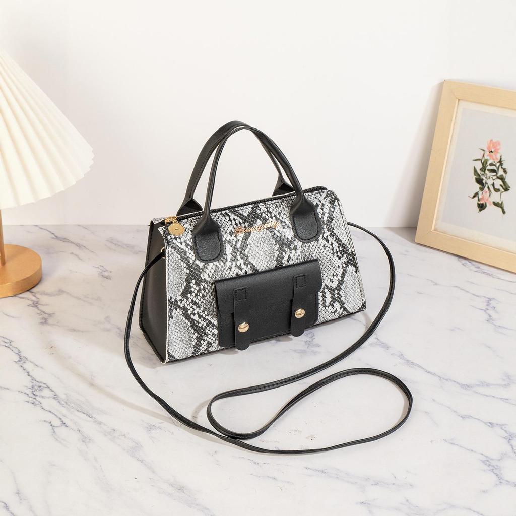 Geantă Crossbody Elegantă pentru Femei cu Model Pietre Aurii și Portofel pentru Monede Combo