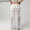 BITCED Women's Summer Sensual Lace Skirt Denim-inspired Asymmetrical Design Women's Skirt