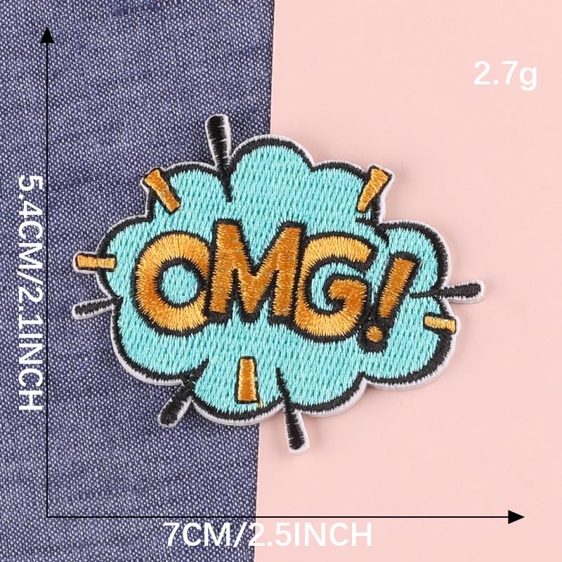Strawberry Embroidered Alphabet Self-Adhesive Patch Badge for Clothing
