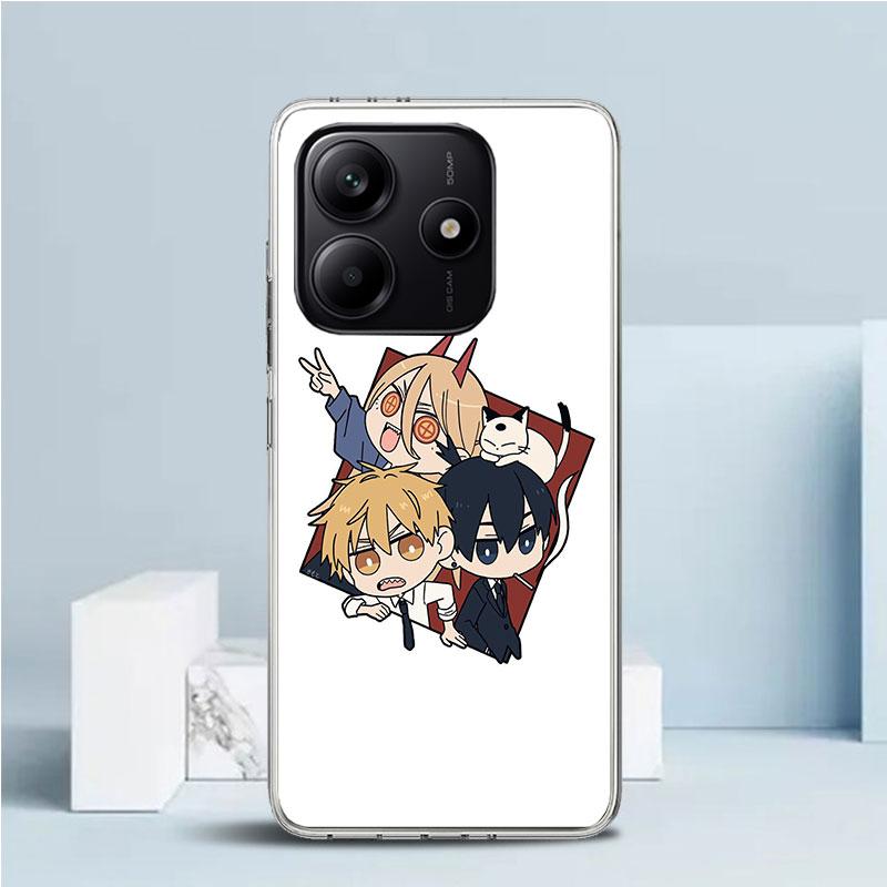 C-Chainsaw Mans Cute Phone Case For Xiaomi Redmi Note 15 14 14S 13 12S 12 Pro Plus 11S 11 11T 11E 10S 10 + Soft TPU Back Cover R