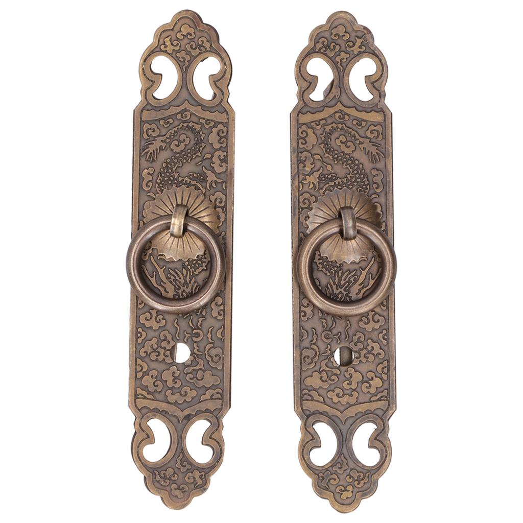 Door Handle Antique Brass Exquisite Pattern Straight Bar Handle Accessories for Cabinet Wardrobe