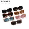 Ryan leopard print irregular cat eye sunglasses women's European and American advanced sense personalized outdoor street sunshade sunglasses