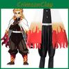 High-quality Demon Slayer Kimetsu No Yaiba Rengoku Kyoujurou Cosplay Costume Kimono Robe Suit Perfect For Halloween And Parties