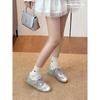 Cowhide Version Breathable Leather Mesh Color Matching Soft Sole Casual Women's Lightweight Versatile Flat-soled Sports Shoes