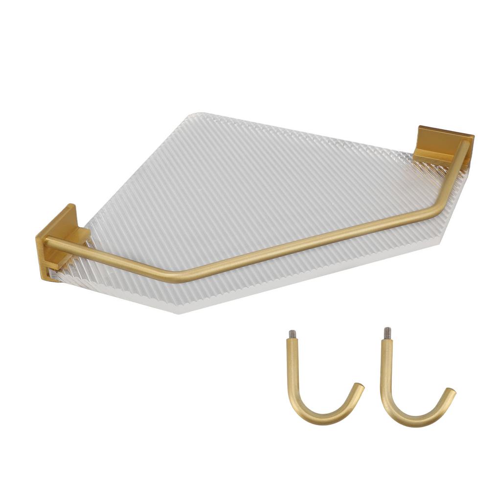Acrylic Wall Mounted Corner Shelf Punch Free Acrylic Wall Mounted Floating Shelf Bathroom Kitchen