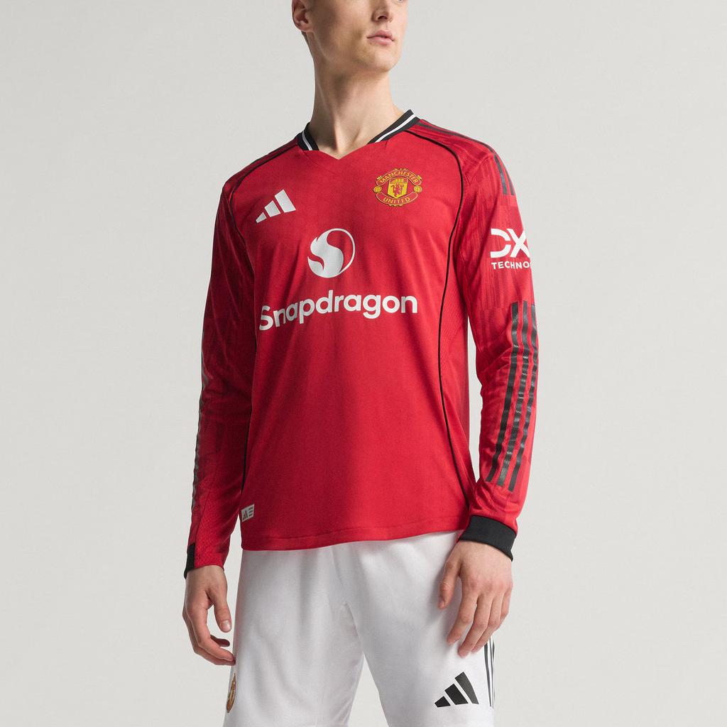 adidas Free Shipping With AdiClub Manchester United 25/26 Long Sleeve Home Authentic Jersey JP3022-