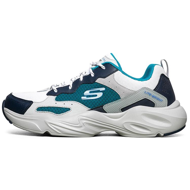 Skechers Stamina Airy Low-Top Running Shoes White/Blue/Green Men s 237000-NVMT EU 41