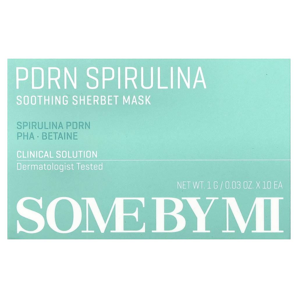 SOME BY MI, PDRN Spirulina, Soothing Sherbet Beauty Mask, 10 Packs, 1g (0.03oz) Each