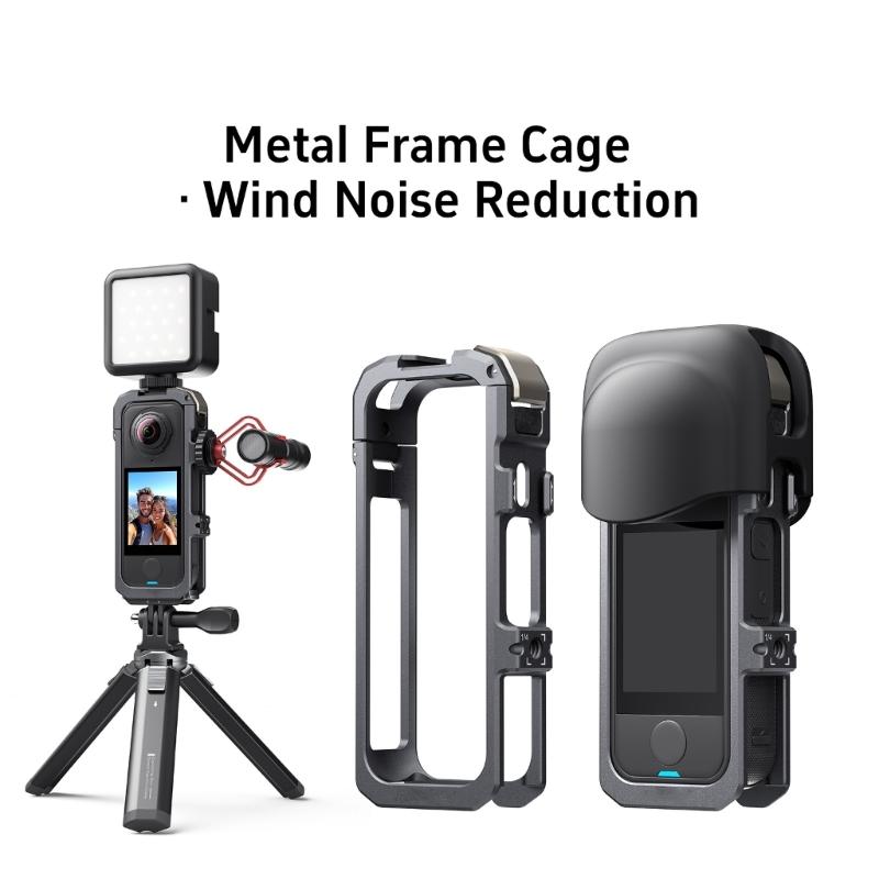 Quick Release Cage For X4 Air Action Camera Mount With Cold Shoe Full Protective Frame Case Accessories