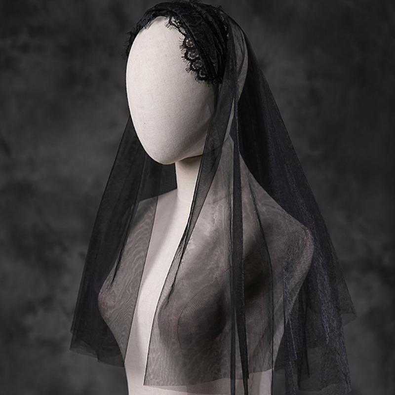 Stylish Vintage Mantilla Veil Latin Mass Lace Veil Spanish Head Covering for Catholic Chapel Bridal Wedding Party Veil