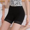 Women's High-Waist Anti-Exposure Seamless Leggings with Lace Trim Boy Shorts