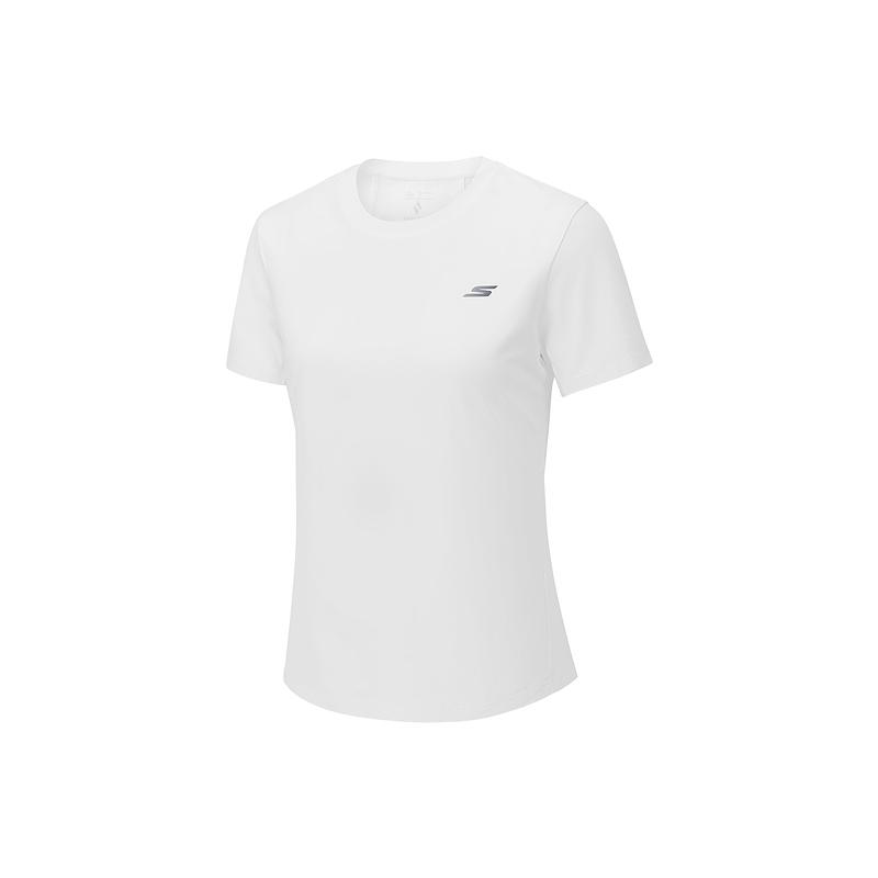 Skechers Breathable Solid Color Comfortable Regular T-Shirt Women tops P226W175-0019 S