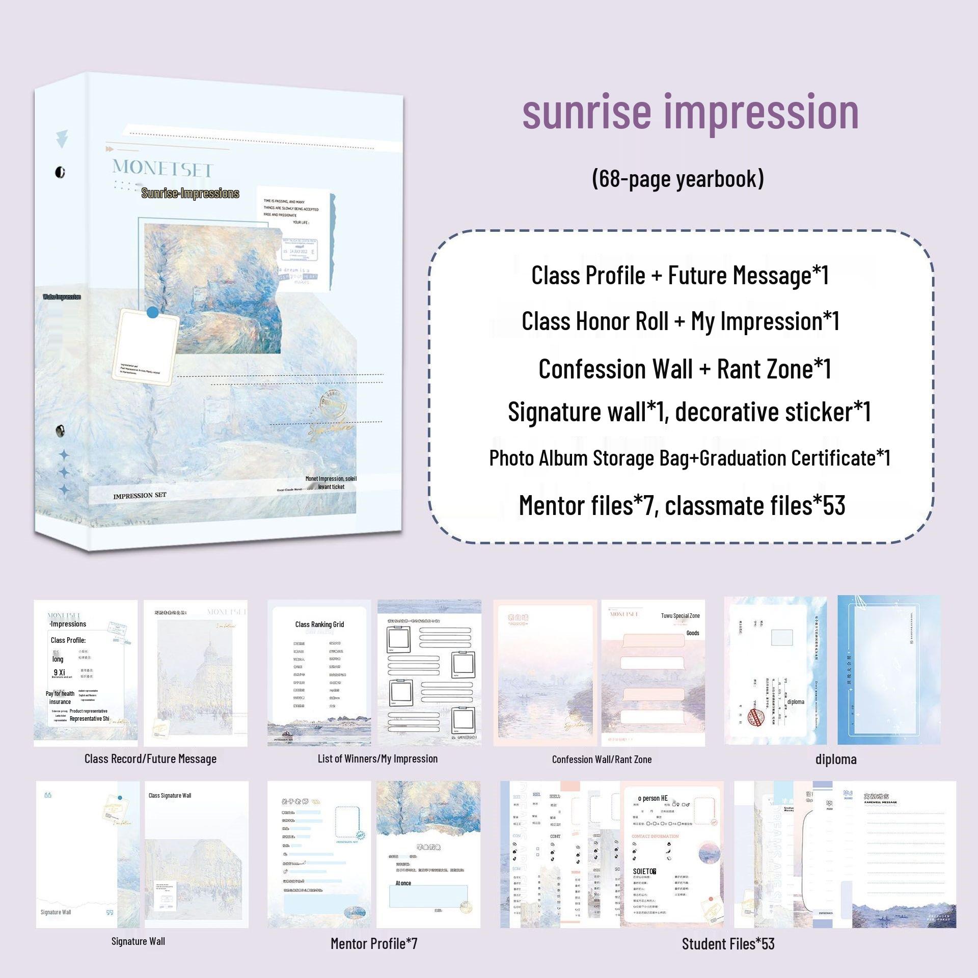 2024 Minimalist Artistic Yearbook: High-Value Graduation Commemorative Message Book & Ring Binder