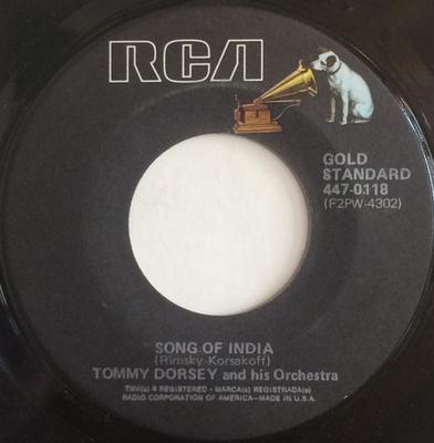 7inch Record TOMMY DORSEY & HIS ORCHESTRA - Song Of India / Marie 4470118 RCA US Jazz Used
