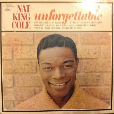 LP Record NAT KING COLE  Unforgettable SN66003 CAPITAL RECORDS Canada Jazz Used
