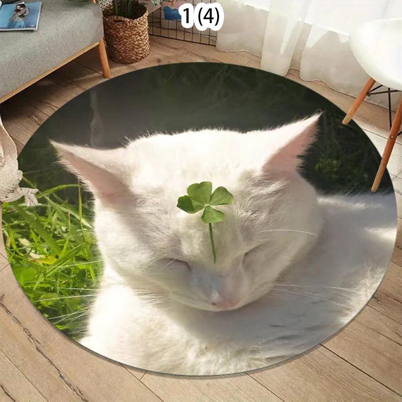 Western Desert Night Scene Round Area Rug Cactus Bull Skull Pattern Non-Slip Floor Mat for Living Rooms Rustic Home Decor Spaces