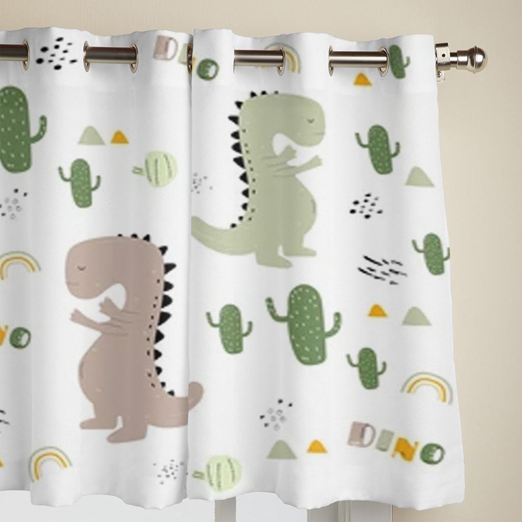 Kindliches Muster mit Dinosauriern Fenstergardinen für Wohnzimmer Schlafzimmer Luxuriös Modern Küchengardinen Stoffvorhänge