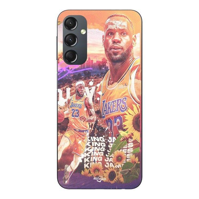 Coque de téléphone - MANIACASE - Samsung Galaxy A14 - Noir - Silicone TPU - Lebron James 23 LA Lakers