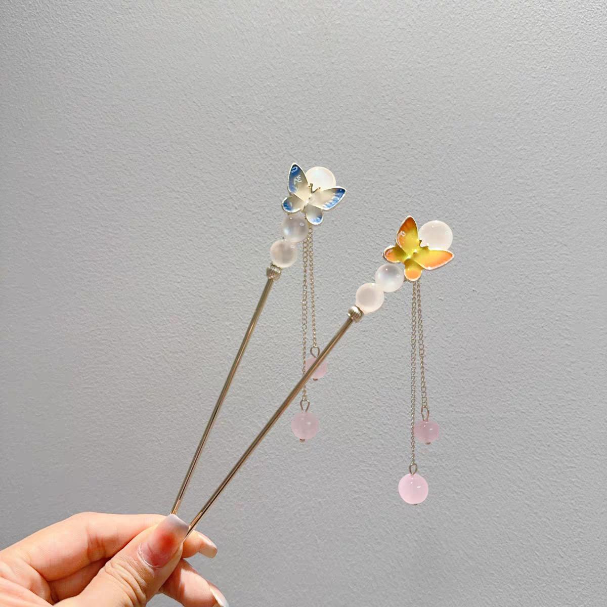 

Women s Ancient Style Blue Butterfly Tassel Hairpin for Hanfu & Cheongsam