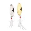 Fishing Spoon Lures Leech Shape Sequin Hard Metal Spinner Baits for Freshwater Saltwater Trout Bass