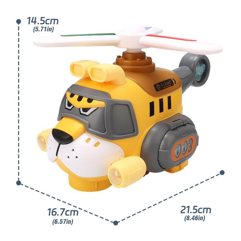 Non-Toxic Electric 360 Rotating Tiger Airplane Toddler Cartoon Toys With Sounds And Lights Children'S Toy Helicopter Children Birthday Gifts