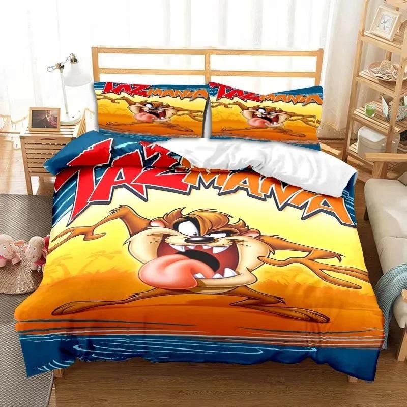 3D Druck Cartoon Tasmanischer Teufel Mode Bettwäsche Set Doppel Einzel König Bettbezug Steppdecke Kissenbezug Jungen Mädchen Erwachsene Schlafzimmer