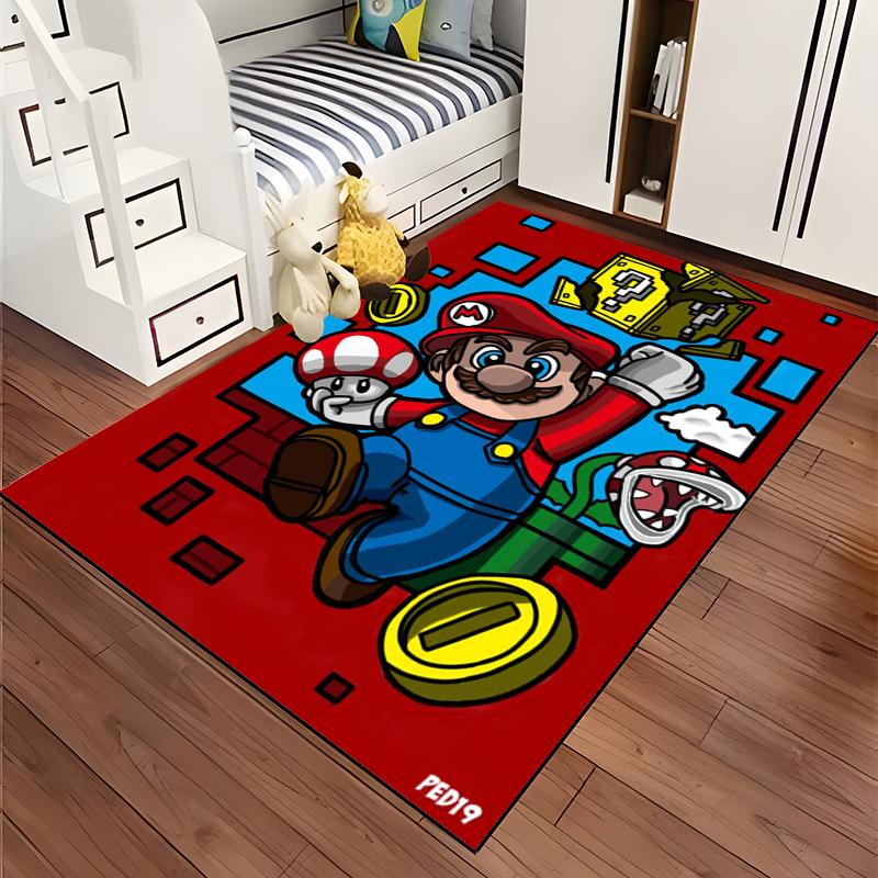 3D Cartoon Super Mario Bros Game HD Rug Area Carpet for Living Room Kids Bedroom Sofa Kitchen Decorate Child Non-slip Floor Mats