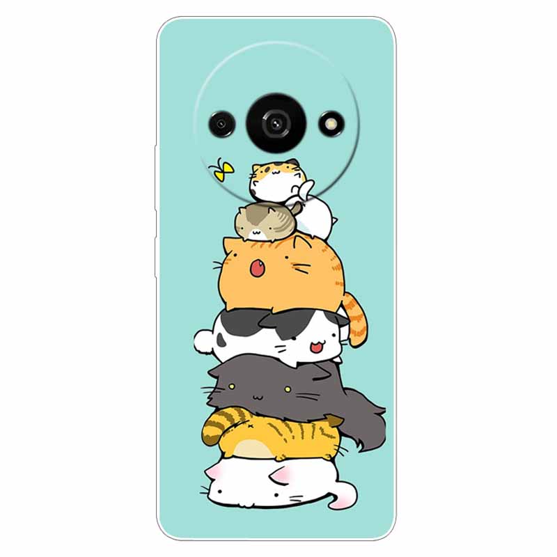 Clear Silicone Cover For Xiaomi Poco C61 Case Owl Lion TPU Printed Cover for Xiaomi Poco C61 C 61 Cases Luxury PocoC61 Phone Bag