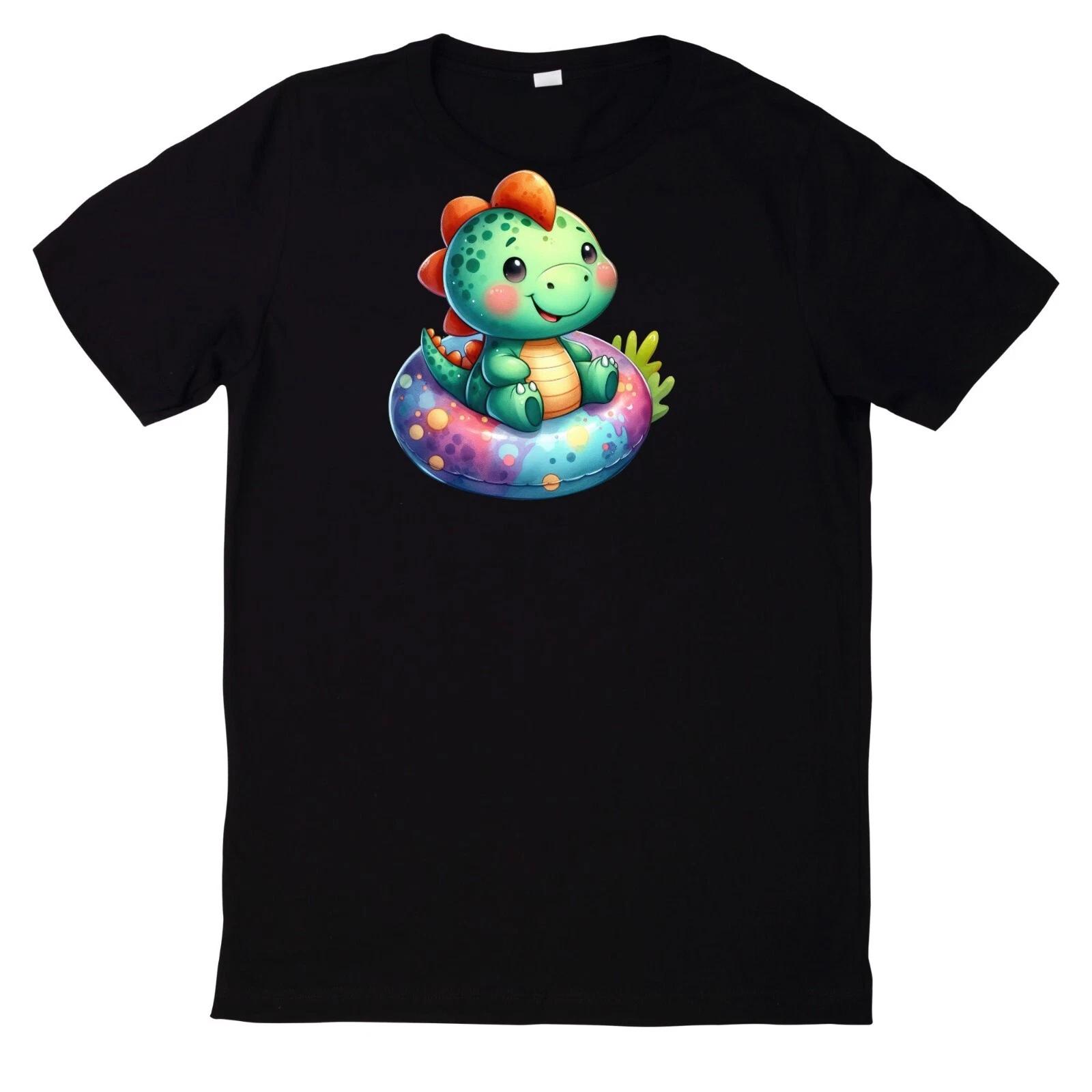 T-Shirt Niedliches Dinosaurier in der Poolparty XS