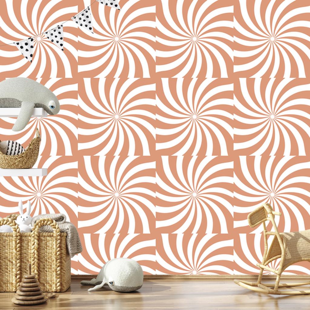 Hippie wallpaper background white and peach for living room and bedroom 50x1000