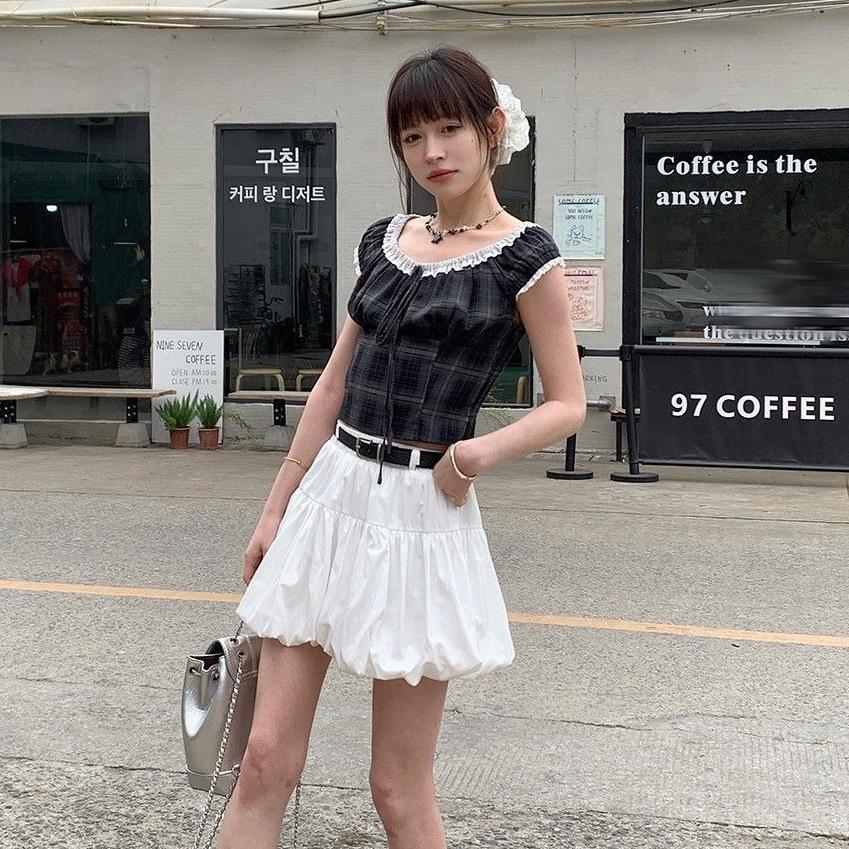 Korean Style High Waist Pleated Bud Skirt - Women's Versatile Summer Anti-exposure Short Skirt