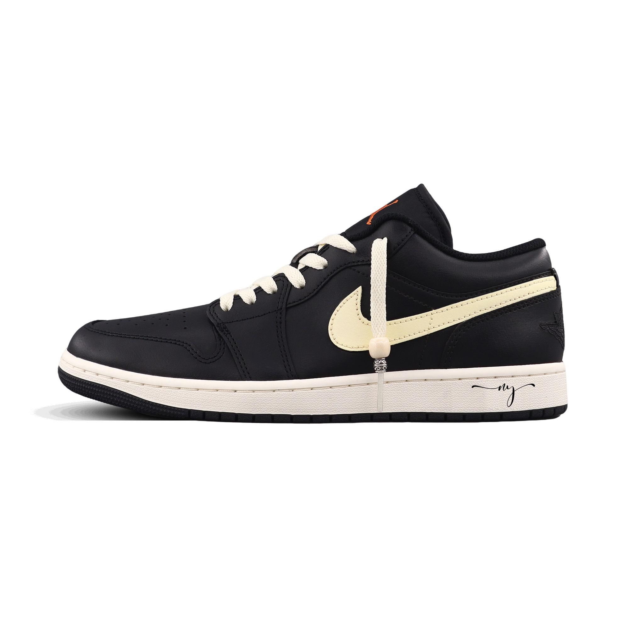 

Jordan Air Jordan 1 Vintage Basketball Shoes Men s Low Top Black/Beige 553558-165(Team855-) 44