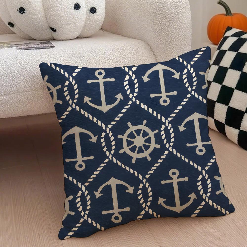 Chinese-Style Scroll Pattern Traditional Culture Cushion Cover Throw Pillow Cover Hidden Button Durable Polyester Chair Cushion