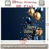2D Blue Gold Balloon Birthday Photo Backdrop Men Party Decor Cloth