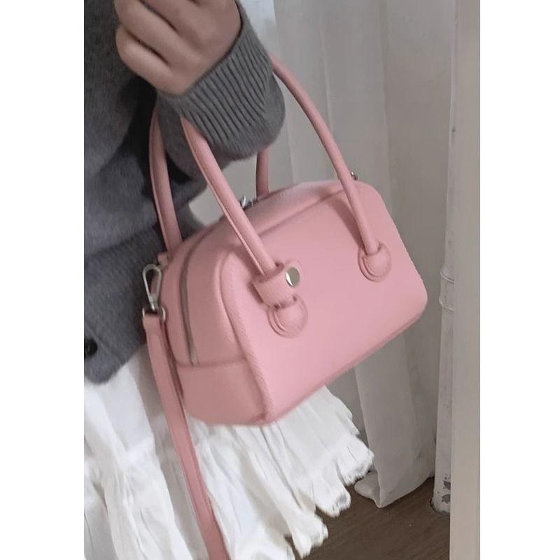 

Портативная сумка для боулинга, модная розовая сумка цвета вишни, маленькая квадратная сумка через плечо для поездок на работу розовый