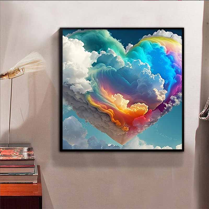 New Arrival 5D DIY Full Circle Diamond Painting "Colorful Clouds of Love" Embroidery Cross Stitch Home Decor Gift