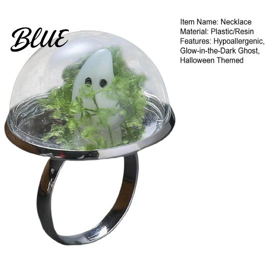 Halloween Ghost Necklace Glow-in-the-Dark In Bottle Pendant And Charm Earrings