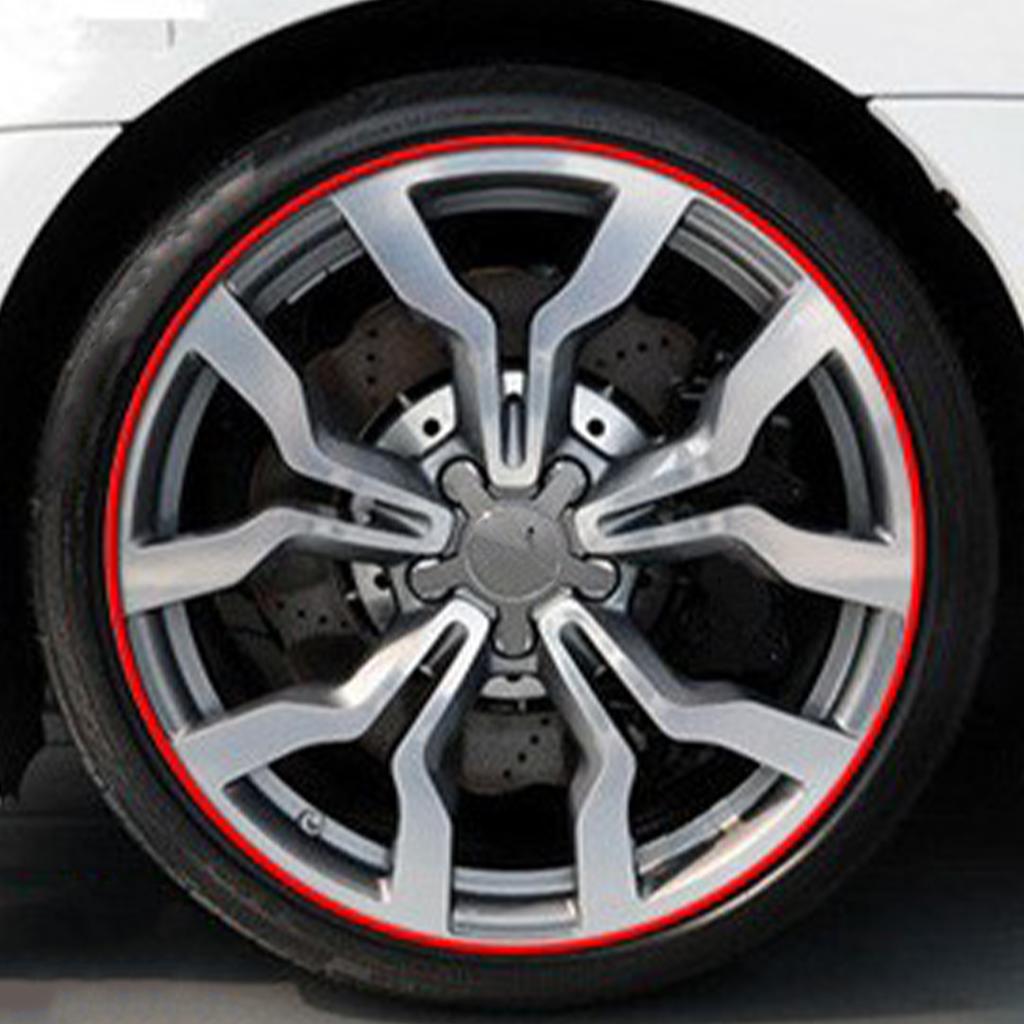 Car Wheel Trim Strip 8 Meters Length Red Simple Car Wheel Trim Protector Strips for Automobile