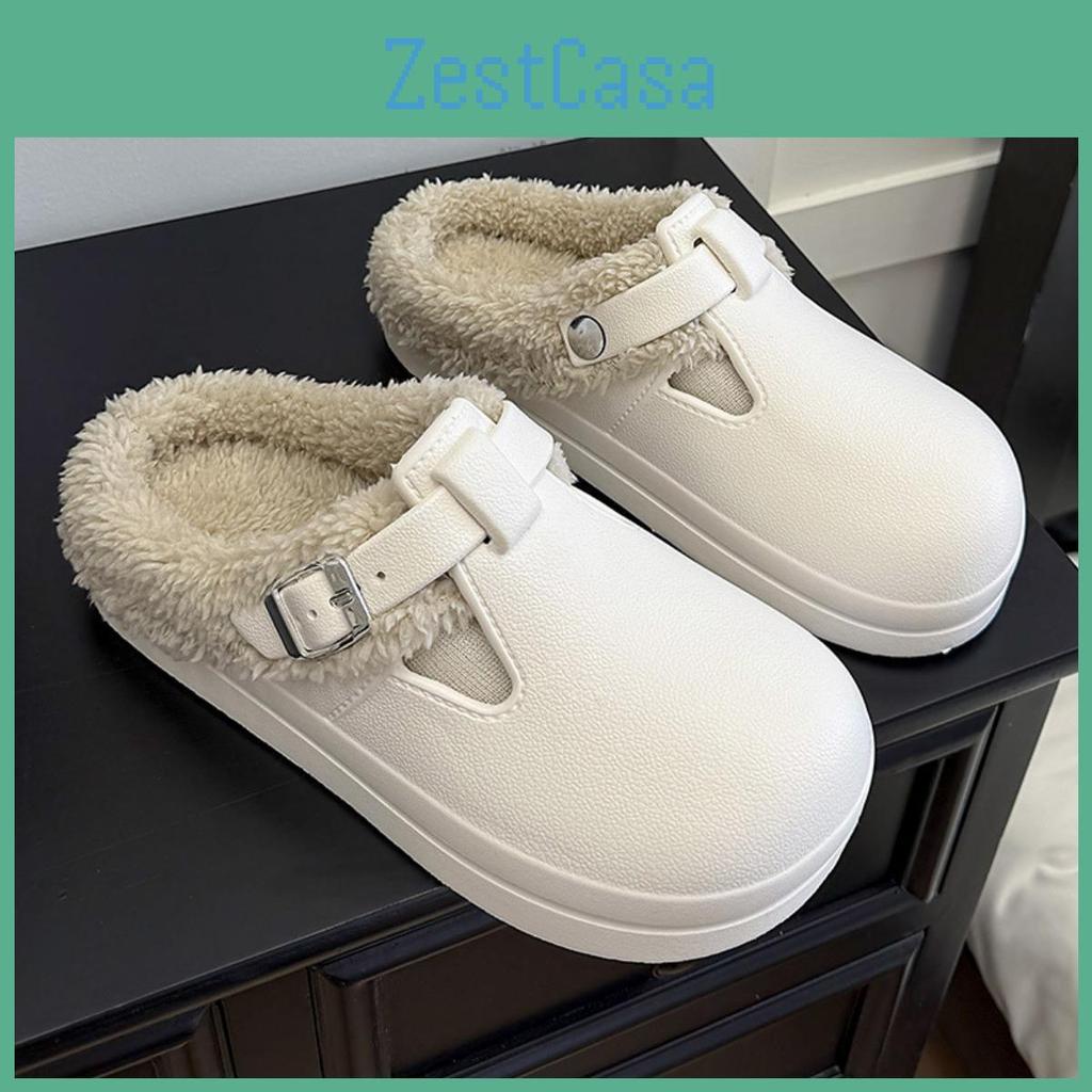 Clogs Casual Solid Color Womens Plush Inner Lining Shoes Lightweight And Comfortable Winter Shoes