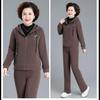 Plus Velvet Thick Jacket Casual Western Style Ladies Sweater Sportswear Suit Autumn and Winter Two-piece Suit