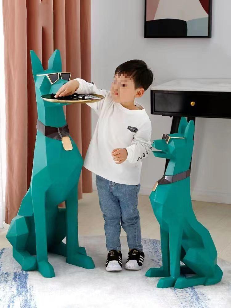 Nordycka Wysokiej Klasy Żywiczna Figurka Psa Dżentelmena Dekoracja Podłogowa